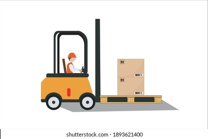 Vector illustration of a moving box for shipping separately on white background.