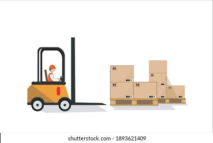 Vector illustration of a moving box for shipping separately on white background.