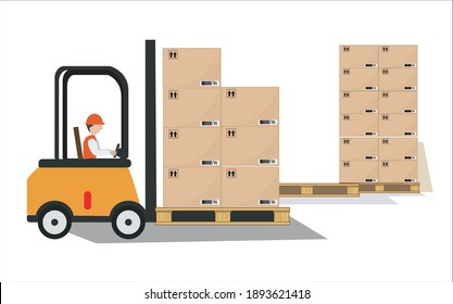 Ilustración vectorial de una caja móvil para enviarla por separado en fondo blanco.