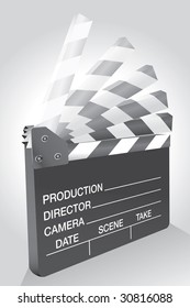 vector illustration of the moving clapboard