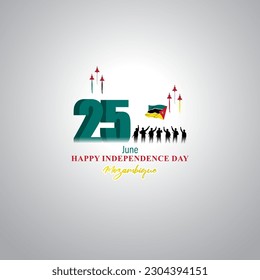 Vector illustration of Mozambique Independence Day social media story feed mockup template