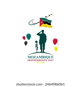 Vector illustration of Mozambique Independence Day 25 June social media feed template