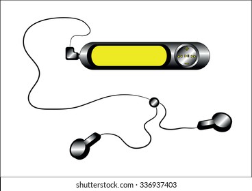 The vector illustration of the MP3 player isolated in white