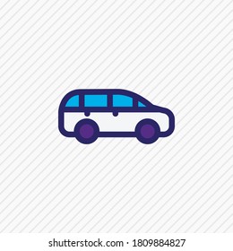 Vector illustration of mpv icon colored line. Beautiful transport element also can be used as multi-purpose vehicle icon element.