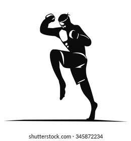 Vector illustration of a muay thai fighter