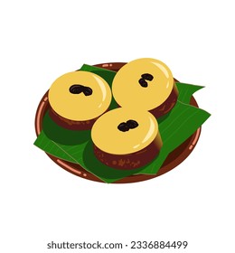 Vector illustration of mud cake or kue lumpur, traditional Indonesian cake 