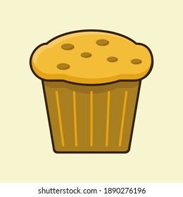 Ilustración vectorial de un muffin y bizcocho. apto para productos alimenticios y menús del restaurante.