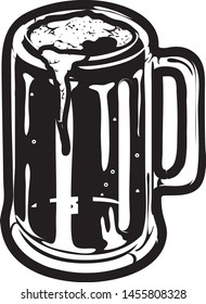 Vector illustration of a mug of beer icon or symbol