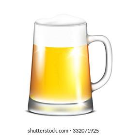 Vector illustration of mug with beer on transparent background
