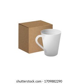 Vector illustration of a mug and a craft paper  packaging