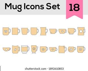 Vector Illustration of Mug Or Cup Set.
