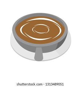 Vector illustration. Mug cup of tea or coffee. Logo
