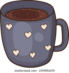 Vector illustration with a mug of delicious drinks.