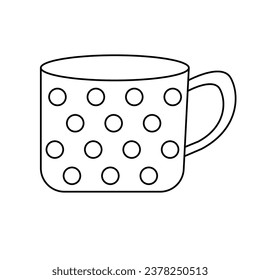 Ilustración vectorial de una taza al estilo del doodle. Aislado, sobre fondo blanco