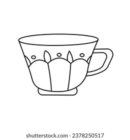 Vector illustration of a mug in doodle style. Isolated, on white background
