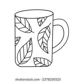 Vector illustration of a mug in doodle style. Isolated, on white background