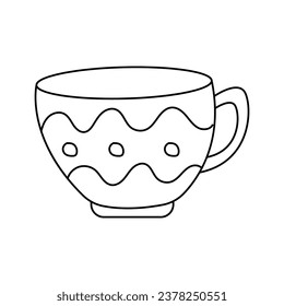 Vector illustration of a mug in doodle style. Isolated, on white background