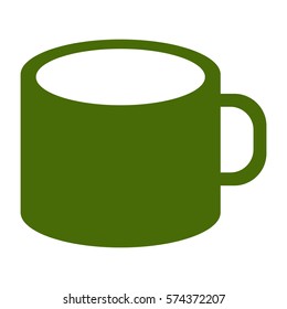 Vector Illustration of Mug in Green Icon
