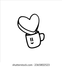 ilustración vectorial de la taza con corazón