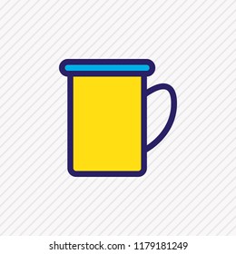 Vector illustration of mug icon colored line. Beautiful camp element also can be used as cup icon element.