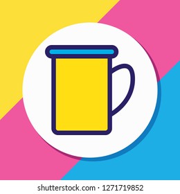 Vector illustration of mug icon colored line. Beautiful camping element also can be used as cup icon element.