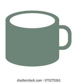 Vector Illustration of Mug Icon in Grey
