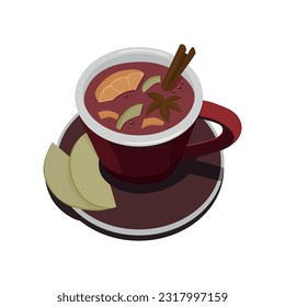Vector illustration of a mug with mulled wine