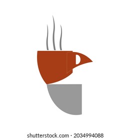 Vector illustration of a mug symbol design containing hot coffee.