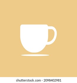 vector illustration of a mug symbol on a brown background