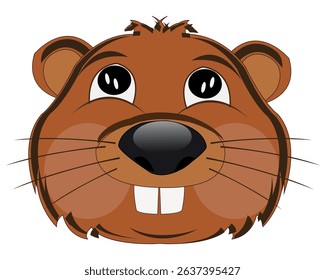 Vector illustration of the mug of the wildlife beaver
