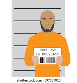 Vector Illustration Mugshot Arrested Man Stock Vector (Royalty Free ...