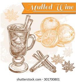 The vector illustration "mulled wine" for design