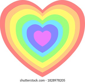 Vector illustration of multi colored heart emoticon


