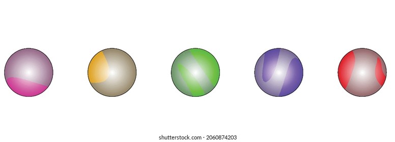 Ilustración vectorial de la bola multicolor sobre fondo blanco.
