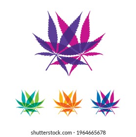 A vector Illustration of Multicolor Cannabis Vector Sign 