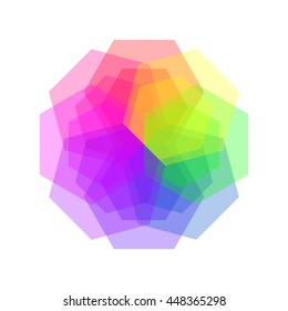 Vector illustration of Multicolor crystal. Abstraction on a white background.