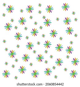 Vector illustration of multicolor flower on white bacground.