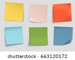 Vector illustration of multicolor post it notes isolated on transparent background