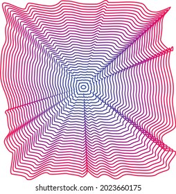Vector illustration of multicolor seamless pattern, curved lines