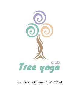 Vector illustration of multicolor tree. Can be used for a yoga club, school, spa center, symbolizing energy, the different seasons, life.