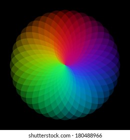 Vector illustration of multicolored abstraction on a black background