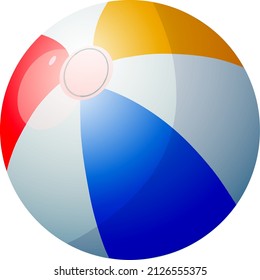 Vector illustration multicolored beach ball isolated on white background.
