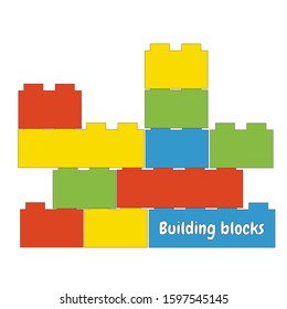 vector illustration of multicolored building blocks for kids