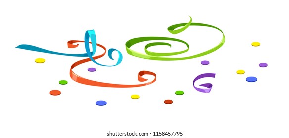 vector illustration of multi-colored confetti and ribbons from the firecracker for the holiday