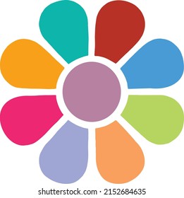 vector illustration of multi-colored flower petals. Decoration element .