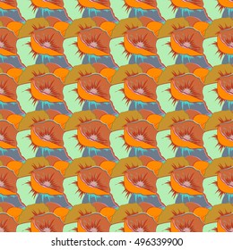Vector illustration of multicolored flowers. Seamless pattern with multicolor flowers. Floral background.