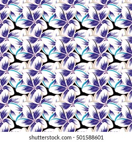 Vector illustration of multicolored flowers. Seamless pattern with multicolor flowers. Floral background.