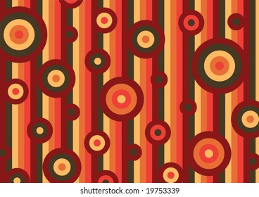 Vector illustration of multicolored funky  abstract pattern made of different circles
