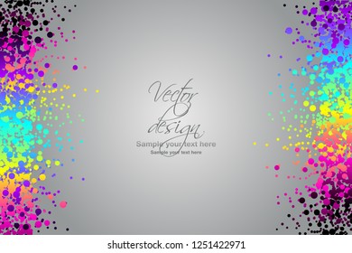 Vector illustration of Multi-colored glitter on a gray background.