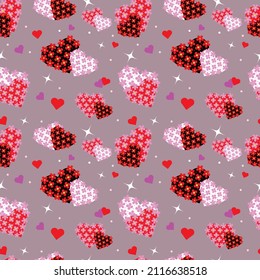 Vector illustration of a multicolored heart with flowers inside. It symbolizes love for the background.